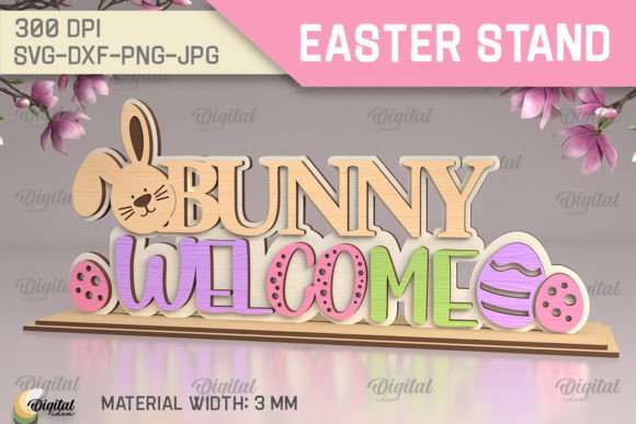 3D Easter Stand Laser Cut: Festive Bunny Decor