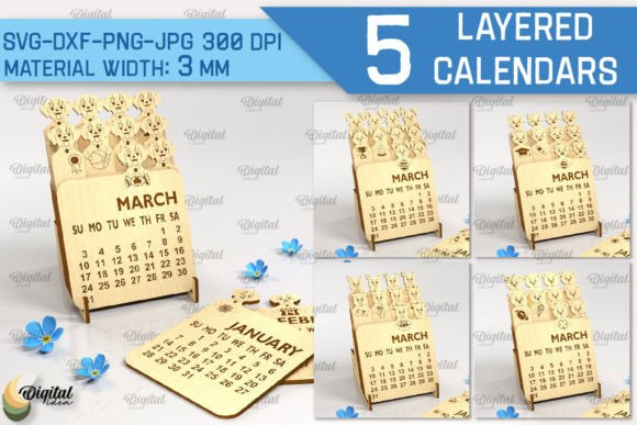 3D Layered Calendar Laser Cut Bundle: Elevate Your Crafts