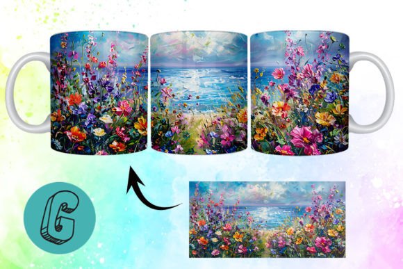 3D Oil Paint Floral Garden Mug Wrap 20