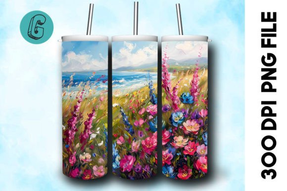 3D Oil Paint Floral Tumbler Wrap 25