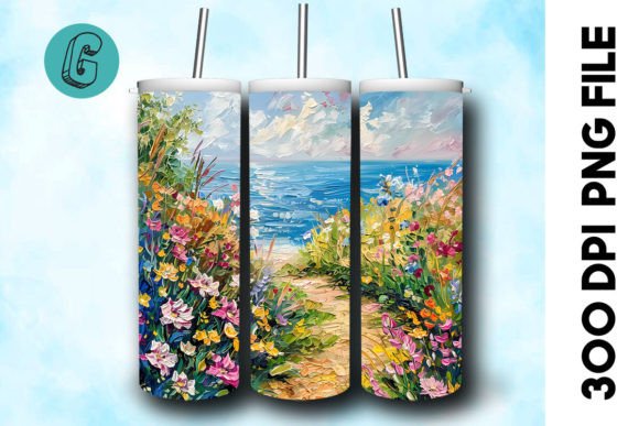 3D Oil Paint Floral Tumbler Wrap 29: A Digital Art Asset