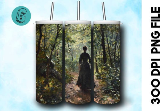 3D Oil Paint Forest Tumbler Wrap 36: A Digital Download for Crafters