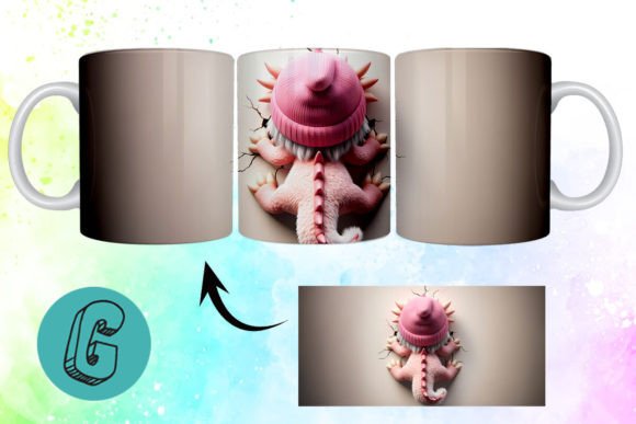 3D Valentine Dragon 3D Mug Wrap (12) for Creative Projects