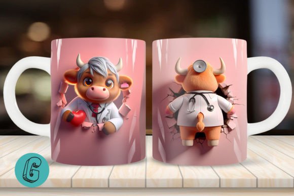 Charming Highland Cow Mug Wrap for Creative Projects