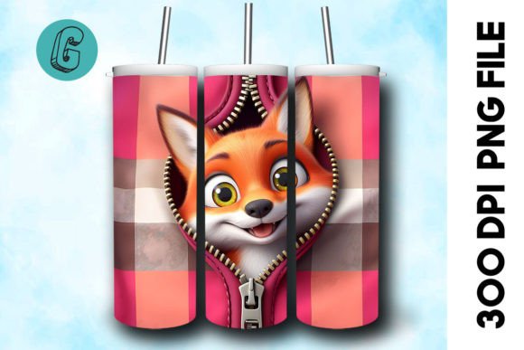 Valentine Cute Fox 3D Tumbler Wrap (22): Charming Digital Art