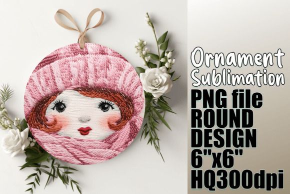 Xmas 3D Embroidery Circles: Festive Sublimation Design